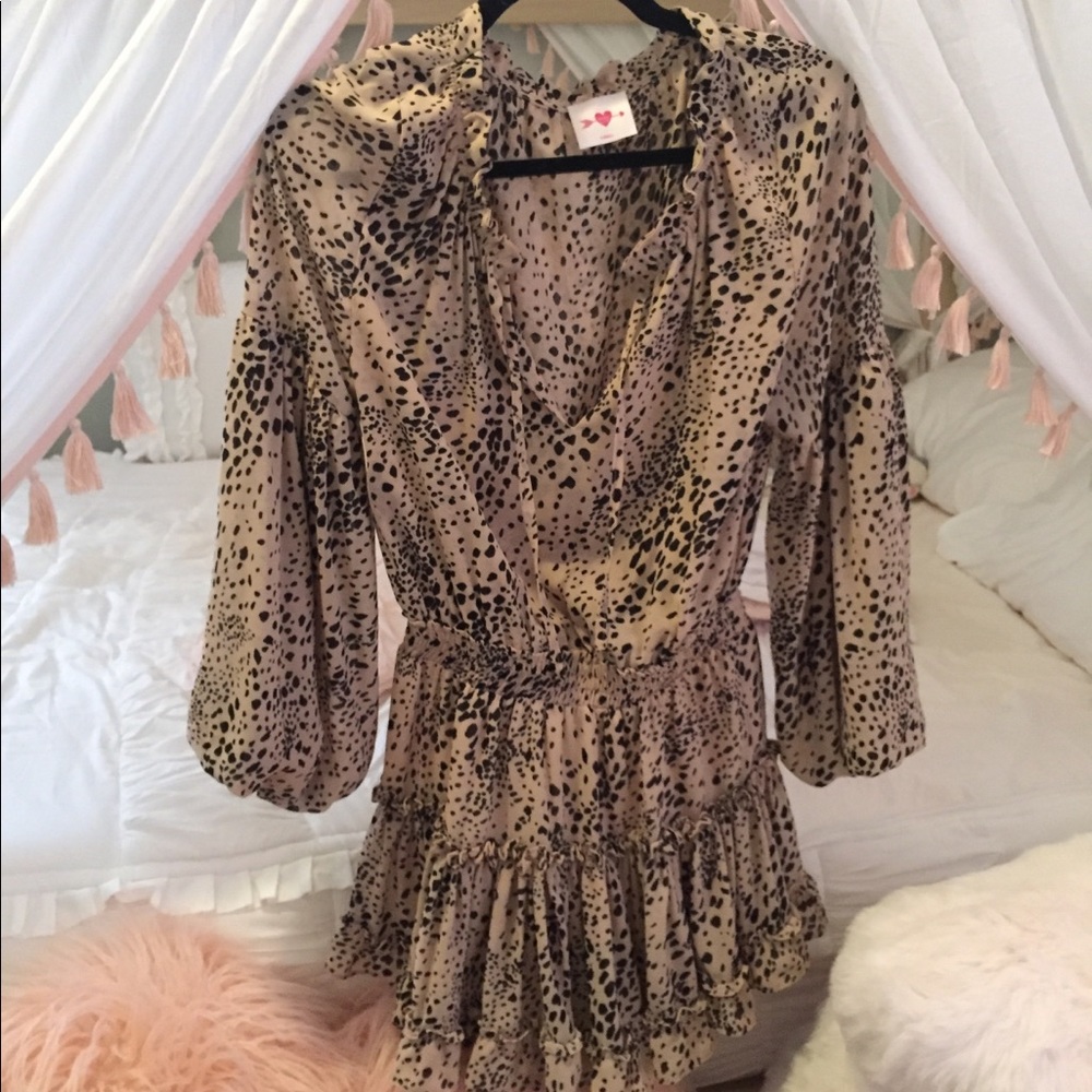 Subtle leopard print top/tunic/mini dress